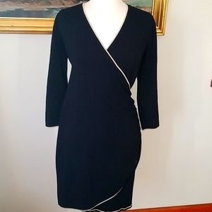 Calvin Klein size large knit black and gold dress
